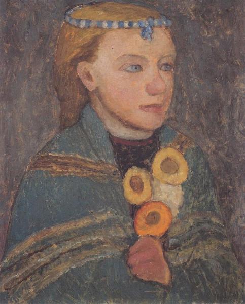 Girl With Blue-and-white Chain In Her Hair by Paula Modersohn-becker