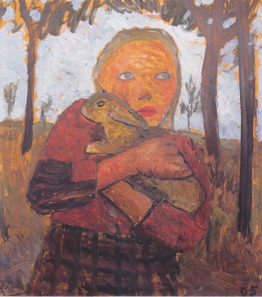 Girl With Rabbit by Paula Modersohn-becker Oil Painting Reproductions