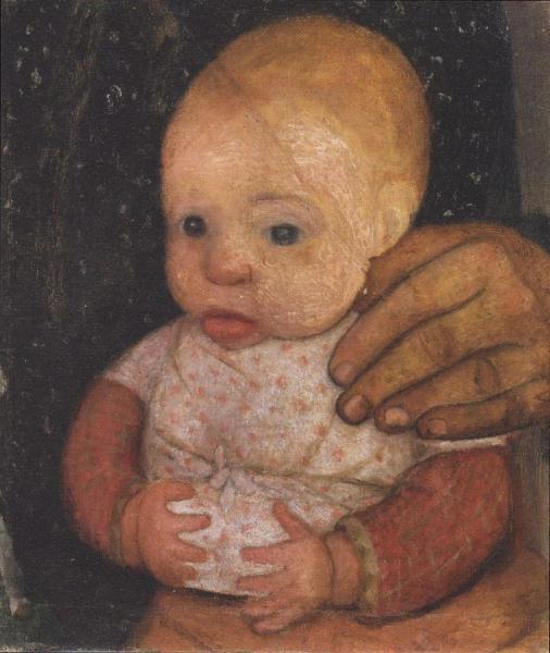 Infant With Mother's Hand by Paula Modersohn-becker