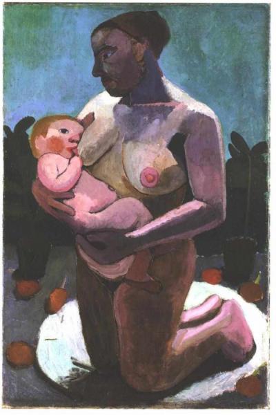 Kneeling Breast Feeding Mother by Paula Modersohn-becker Oil Painting Reproductions