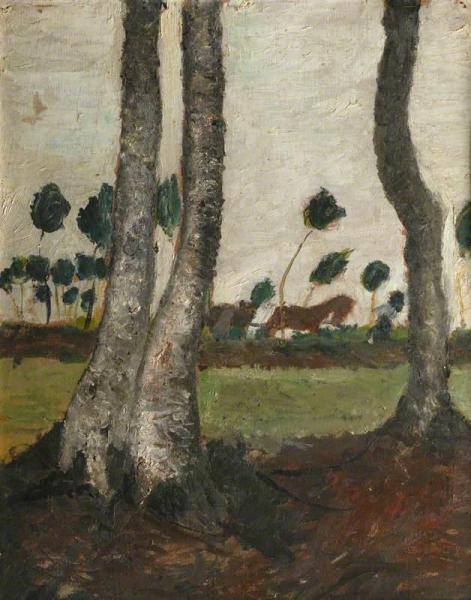 Landscape With Windblown Trees by Paula Modersohn-becker Oil Painting Reproductions