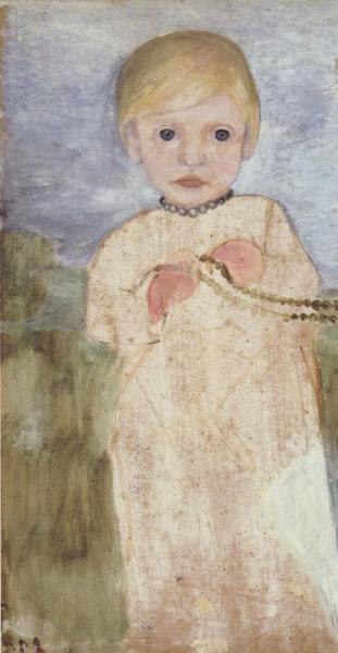 Mieke Vogeler With Pearl Necklace by Paula Modersohn-becker