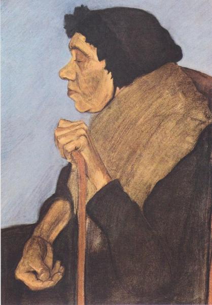 Old Blind Woman Sitting by Paula Modersohn-becker