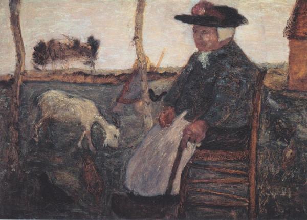 Old Farmer With A Goat by Paula Modersohn-becker