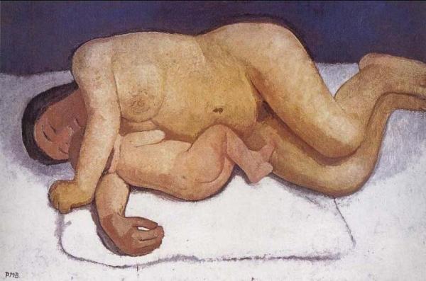 Reclining Mother And Child by Paula Modersohn-becker