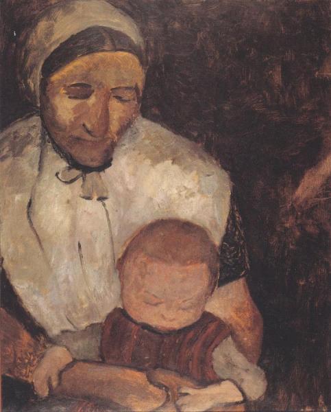 Seated Peasant Woman With Child On Her Lap by Paula Modersohn-becker Oil Painting Reproductions