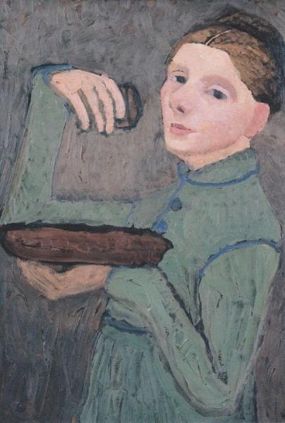 Self-portrait, Holding A Bowl And A Glass by Paula Modersohn-becker
