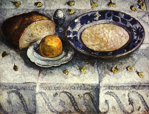Still Life With A Plate Of Milk by Paula Modersohn-becker