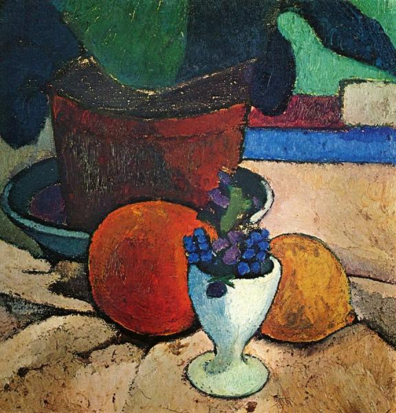 Still Life With Plant Leaf, Lemon And Orange by Paula Modersohn-becker
