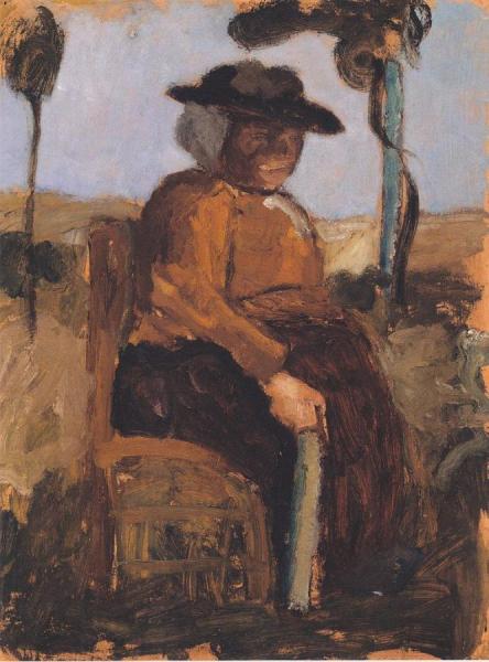 Study Of A Woman Seated In The Garden by Paula Modersohn-becker