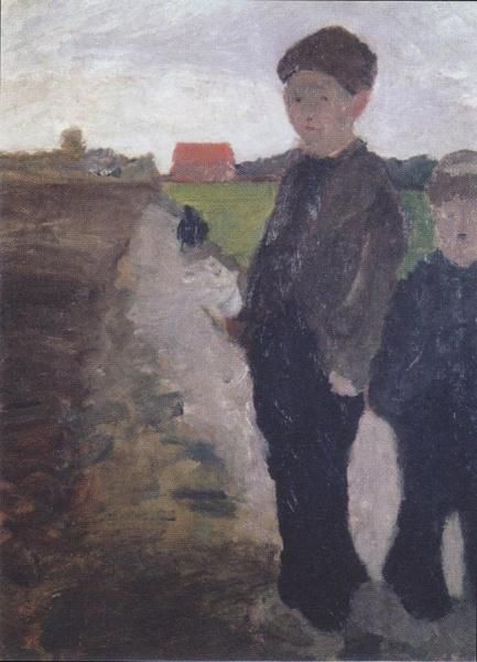 Two Boys On A Canal by Paula Modersohn-becker