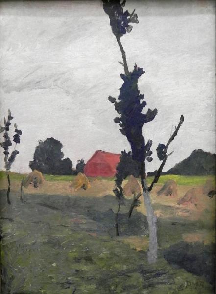 Worpsweder Landscape With Red House by Paula Modersohn-becker Oil Painting Reproductions
