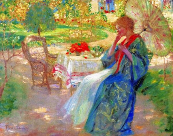Woman In A Garden by Pauline Palmer Oil Painting Reproductions