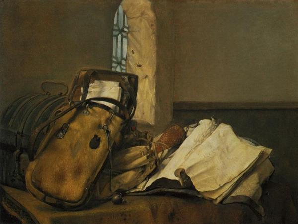 Travel Pouch And Documents On A Table by Paulus Bor Oil Painting Reproductions