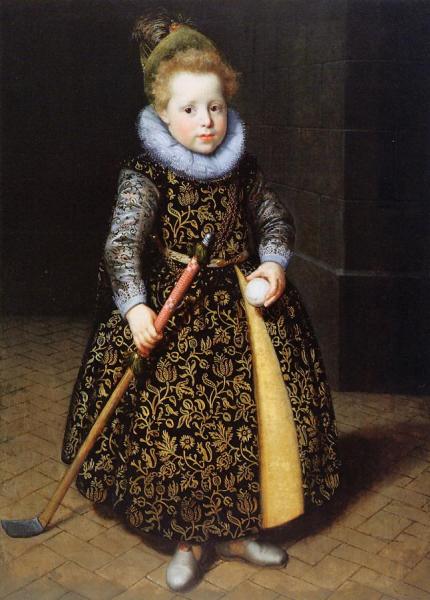 Portrait Of A Four-year Old Boy With Club And Ball by Paulus Moreelse Oil Painting Reproductions
