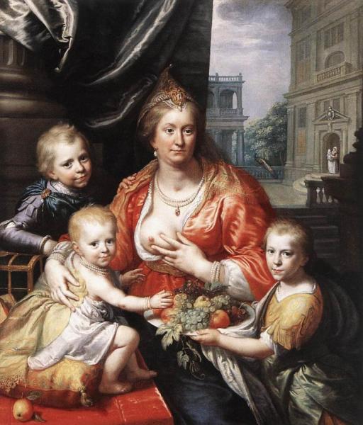 Sophia Hedwig, Countess Of Nassau Dietz, With Her Three Sons by Paulus Moreelse