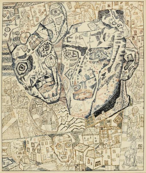 Composition With Two Heads by Pavel Filonov