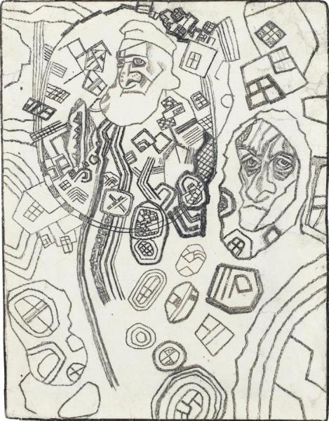 Two Figures by Pavel Filonov