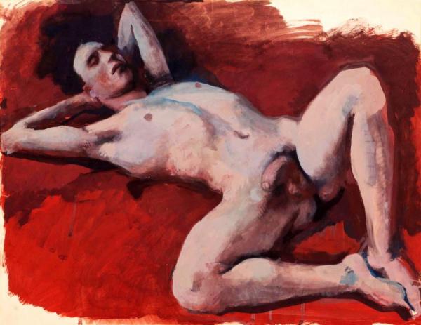 Robert Petit Reclining With Red Background by Pavel Tchelitchew