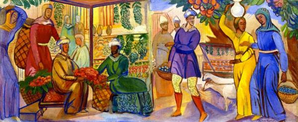 Oriental Bazaar by Pavel Varfolomeevich Kuznetzov