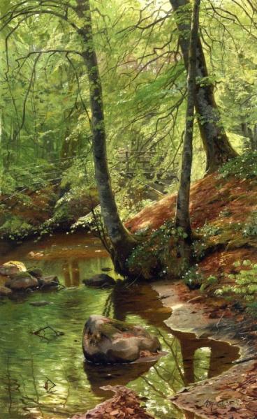 A Forest Stream by Peder Mork Monsted