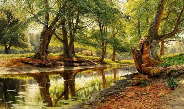 A Stream In Dyrehaven by Peder Mork Monsted