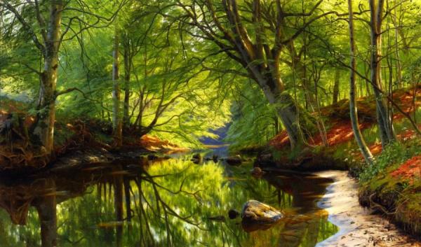 Forest Stream by Peder Mork Monsted Oil Painting Reproductions