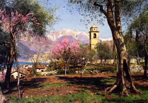 St. Andrea Church In Trouble by Peder Mork Monsted