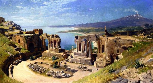The Amphitheater At Taormina by Peder Mork Monsted
