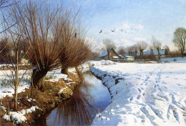 Winter In Brøndbyvester by Peder Mork Monsted