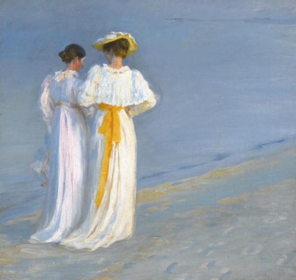 Peder Severin Kroyer Anna Ancher And Marie KrØyer On The Beach At Skagen