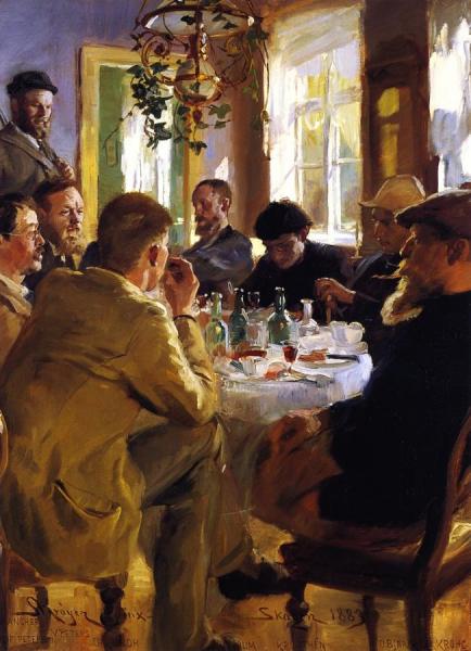 Artists' Luncheon In Skagen by Peder Severin Kroyer