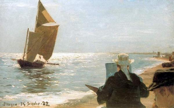 Artists On The Beach by Peder Severin Kroyer