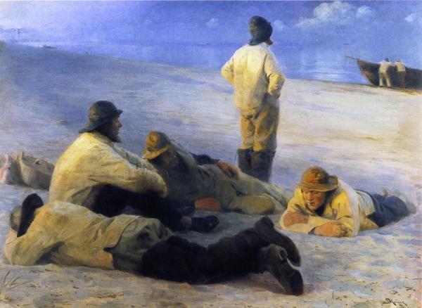 Fishermen On Skagens Beach by Peder Severin Kroyer