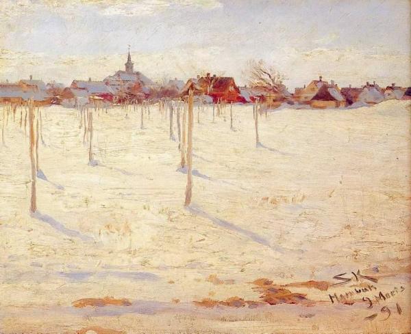 Hornbaek In Winter by Peder Severin Kroyer
