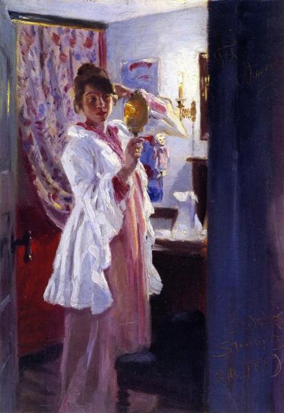 Peder Severin Kroyer Interior With The Artist's Wife