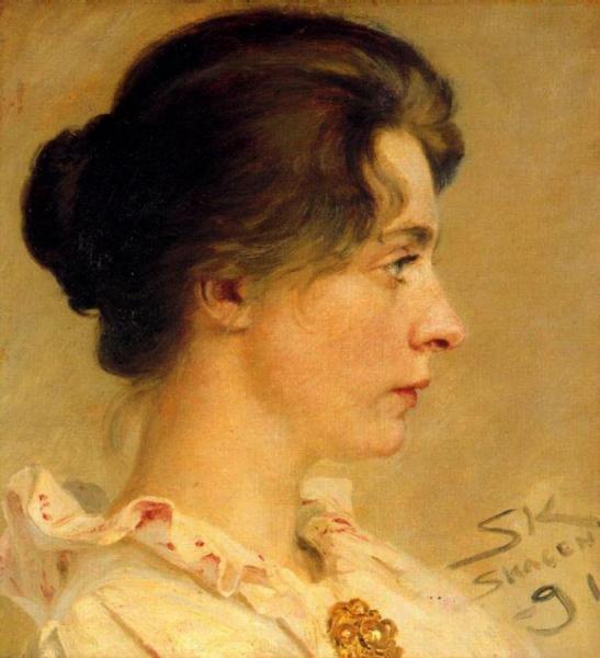 Marie In Profile by Peder Severin Kroyer Oil Painting Reproductions