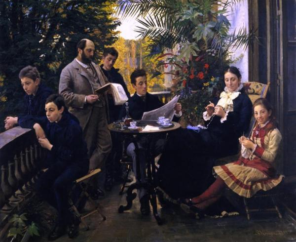 Portrait Of The Hirschsprung Family by Peder Severin Kroyer