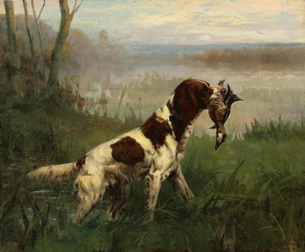 Setter And Ruddy Duck by Percival Leonard Rosseau