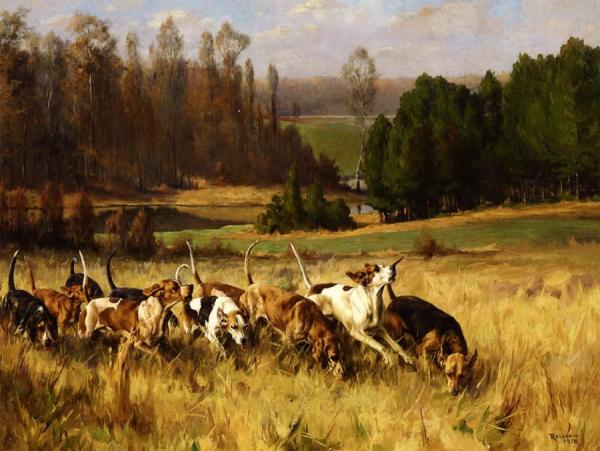 The Pack At Full Cry by Percival Leonard Rosseau