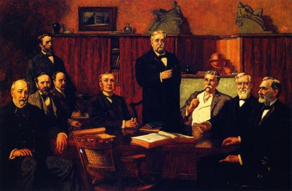 The First Board Of Trustees Of The Detroit Museum Of Art by Percy Ives