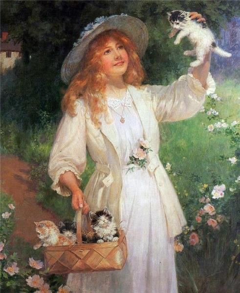 Kittens by Percy Tarrant Oil Painting Reproductions