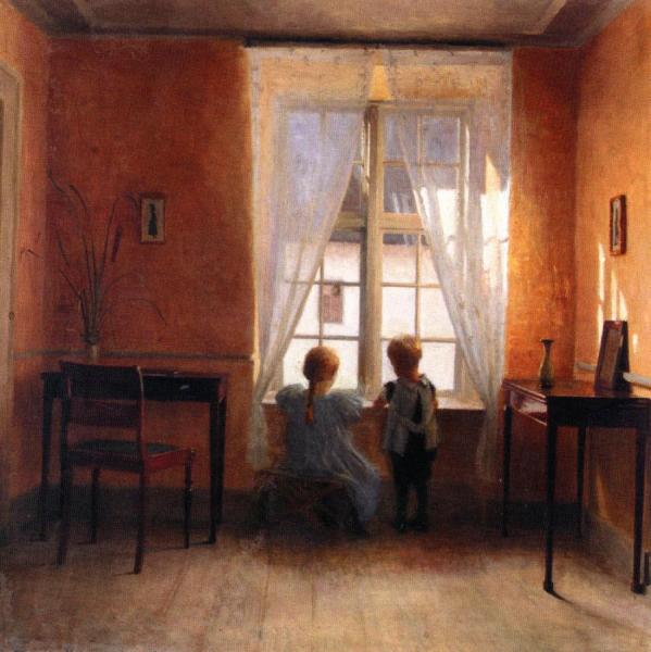 At The Window by Peter Ilsted Oil Painting Reproductions
