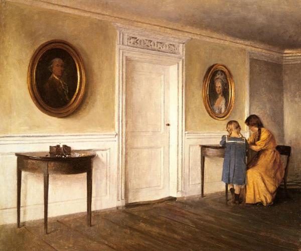 Two Of The Artist's Daughters At Liselund by Peter Ilsted Oil Painting Reproductions