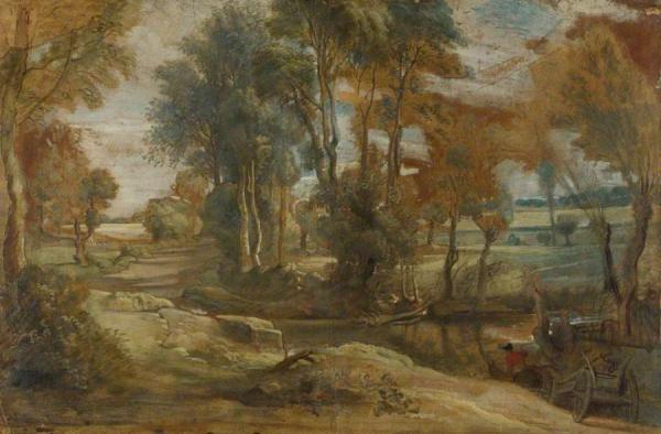 A Wagon Fording A Stream by Peter Paul Rubens Oil Painting Reproductions
