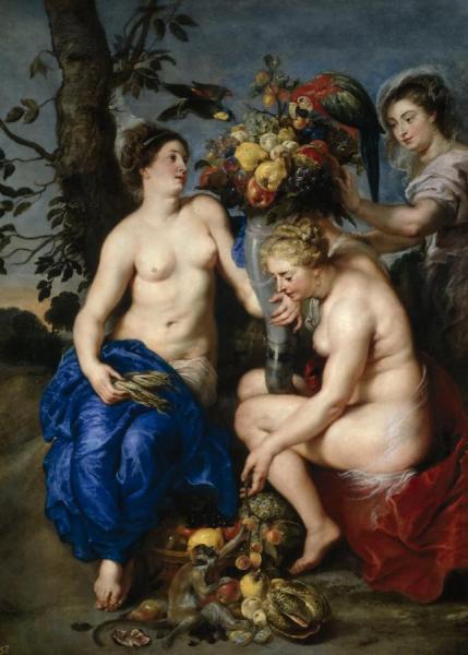 Ceres With Two Nymphs by Peter Paul Rubens