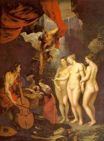 Education Of Marie De Medici by Peter Paul Rubens