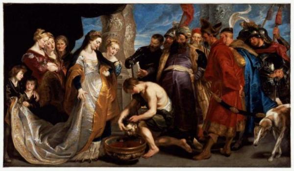 Head Of Cyrus Brought To Queen Tomyris by Peter Paul Rubens