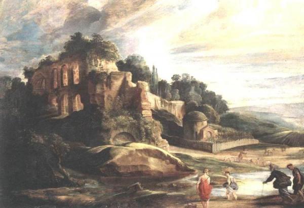 Landscape With The Ruins Of Mount Palatine In Rome by Peter Paul Rubens
