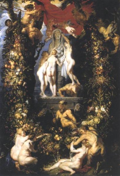 Nature Adorning The Three Graces by Peter Paul Rubens